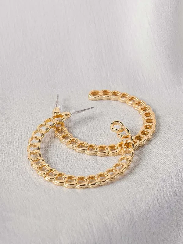 Golden C Hoop Earrings
