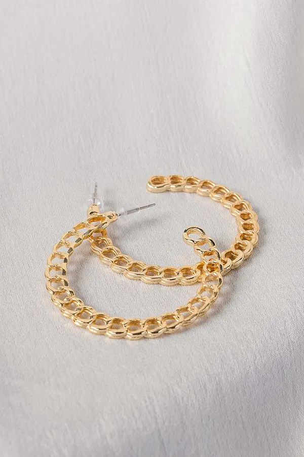 Golden C Hoop Earrings